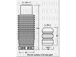 BORG & BECK BPK7065 apsauginio dangtelio komplektas, amortizatorius