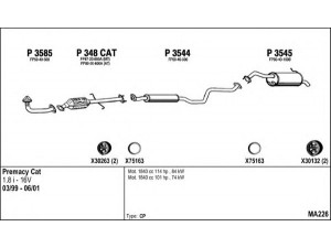 FENNO MA226 išmetimo sistema 
 Išmetimo sistema -> Išmetimo sistema, visa