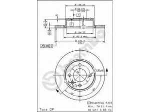 BREMBO 08.5243.10 stabdžių diskas 
 Stabdžių sistema -> Diskinis stabdys -> Stabdžių diskas
115430210, 115430211