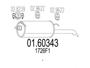 MTS 01.60343 galinis duslintuvas 
 Išmetimo sistema -> Duslintuvas
1726F1