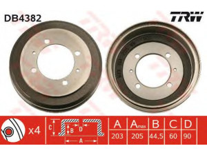 TRW DB4382 stabdžių būgnas 
 Stabdžių sistema -> Būgninis stabdys -> Stabdžių būgnas
MB668540