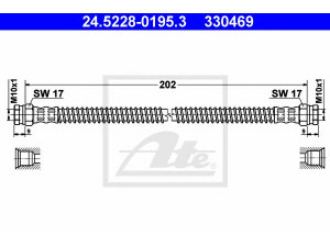 ATE 24.5228-0195.3 stabdžių žarnelė 
 Stabdžių sistema -> Stabdžių žarnelės
4806 65, 96 124 223, 4806 65