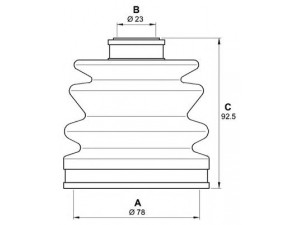 OPEN PARTS SJK7168.00 gofruotoji membrana, kardaninis velenas 
 Ratų pavara -> Gofruotoji membrana
44018S6DG00, 44018SABN20