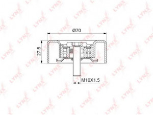 LYNXauto PB-7203 kreipiantysis skriemulys, V formos rumbuotas diržas 
 Diržinė pavara -> V formos rumbuotas diržas/komplektas -> Laisvasis/kreipiamasis skriemulys
25287-27000, 25287-27001, 25287-27400