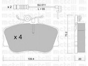 METELLI 22-0158-0K stabdžių trinkelių rinkinys, diskinis stabdys 
 Techninės priežiūros dalys -> Papildomas remontas