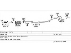 MTS C230128004734 išmetimo sistema 
 Išmetimo sistema -> Išmetimo sistema, visa