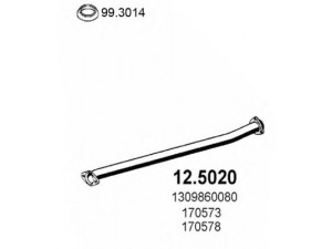 ASSO 12.5020 išleidimo kolektorius 
 Išmetimo sistema -> Išmetimo vamzdžiai
1309860080, 170573, 170578, 1309860080