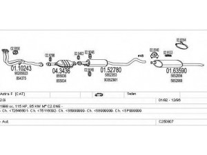 MTS C250807009239 išmetimo sistema 
 Išmetimo sistema -> Išmetimo sistema, visa