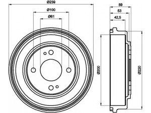 MINTEX MBD220 stabdžių būgnas 
 Stabdžių sistema -> Būgninis stabdys -> Stabdžių būgnas
42610SE0000, 42610SE0010, 42610SEO010