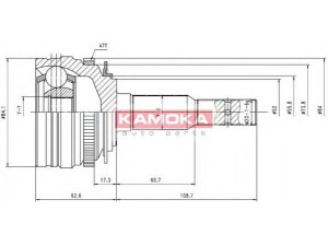 KAMOKA 6746 jungčių komplektas, kardaninis velenas 
 Ratų pavara -> Sujungimai/komplektas
510851, 96176922, 96176923, 96181328