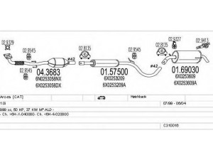 MTS C310016006886 išmetimo sistema 
 Išmetimo sistema -> Išmetimo sistema, visa