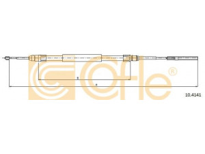 COFLE 10.4141 trosas, stovėjimo stabdys 
 Stabdžių sistema -> Valdymo svirtys/trosai
34401166234, 34411166021