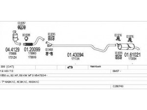 MTS C260743015043 išmetimo sistema 
 Išmetimo sistema -> Išmetimo sistema, visa