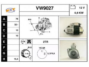 SNRA VW9027 starteris 
 Elektros įranga -> Starterio sistema -> Starteris
003911023C, 003911023D, 003911023E
