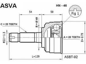 ASVA HN-46 jungčių komplektas, kardaninis velenas 
 Ratų pavara -> Sujungimai/komplektas
44305-S2K-000, 44305-S2K-950, 44305-S2L-000