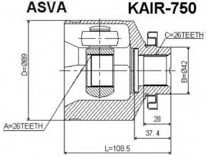 ASVA KAIR-750 jungčių komplektas, kardaninis velenas 
 Ratų pavara -> Sujungimai/komplektas
49505-2EA30, 49505-2EA60, 49500-2E750