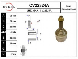 EAI CV22324AK jungčių komplektas, kardaninis velenas 
 Ratų pavara -> Sujungimai/komplektas