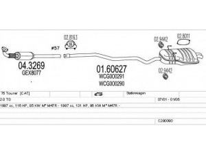 MTS C290090003545 išmetimo sistema 
 Išmetimo sistema -> Išmetimo sistema, visa