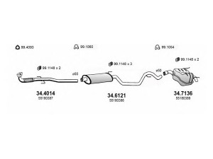 ASSO ART3567 išmetimo sistema 
 Išmetimo sistema -> Išmetimo sistema, visa