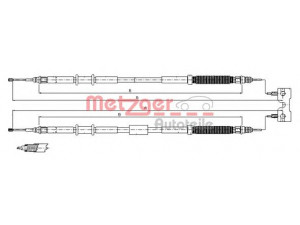 METZGER 11.5771 trosas, stovėjimo stabdys 
 Stabdžių sistema -> Valdymo svirtys/trosai
13214178, 522039