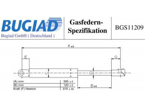 BUGIAD BGS11209 dujinė spyruoklė, gaubtas 
 Kėbulas -> Dujinės spyruoklės
993 511 331 00