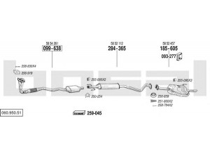 BOSAL 060.950.51 išmetimo sistema 
 Išmetimo sistema -> Išmetimo sistema, visa