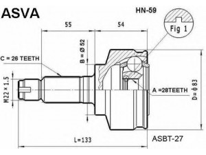 ASVA HN-59 jungčių komplektas, kardaninis velenas 
 Ratų pavara -> Sujungimai/komplektas
44014-SAA-010, 44014-SAB-N21, 44014-SEL-T00