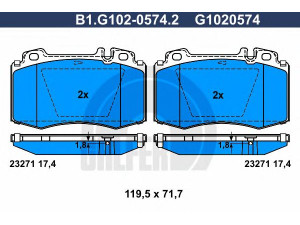 GALFER B1.G102-0574.2 stabdžių trinkelių rinkinys, diskinis stabdys 
 Techninės priežiūros dalys -> Papildomas remontas
003 420 05 20, 003 420 08 20, 003 420 18 20