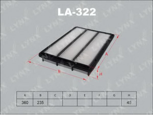 LYNXauto LA-322 oro filtras 
 Techninės priežiūros dalys -> Techninės priežiūros intervalai
MR404847, MR404849, MR404850, MR571476