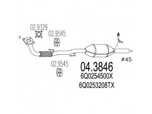 MTS 04.3846 katalizatoriaus keitiklis 
 Išmetimo sistema -> Katalizatoriaus keitiklis
6Q0253208TX, 6Q0254500X