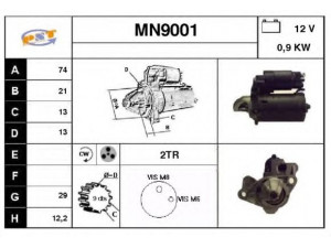 SNRA MN9001 starteris 
 Elektros įranga -> Starterio sistema -> Starteris
12411489994, 1489994, NAD101470