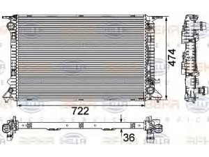 HELLA 8MK 376 745-654 radiatorius, variklio aušinimas 
 Aušinimo sistema -> Radiatorius/alyvos aušintuvas -> Radiatorius/dalys
8K0 121 251 Q