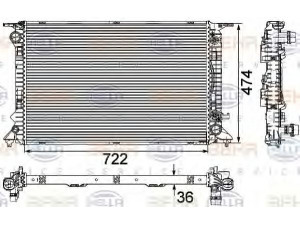 HELLA 8MK 376 745-651 radiatorius, variklio aušinimas 
 Aušinimo sistema -> Radiatorius/alyvos aušintuvas -> Radiatorius/dalys
8K0 121 251 AA, 8K0 121 251 Q, 8K0 121 251 AA