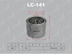 LYNXauto LC-141 alyvos filtras 
 Techninės priežiūros dalys -> Techninės priežiūros intervalai
AY100-TY019, 04152-03003, 15600-64020