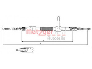 METZGER 251.34 trosas, stovėjimo stabdys 
 Stabdžių sistema -> Valdymo svirtys/trosai
46542828, 46847297