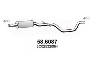 ASSO 58.6087 vidurinis duslintuvas 
 Išmetimo sistema -> Duslintuvas
3C0253209D, 3C0253209E, 3C0253209H