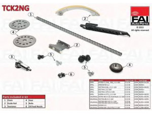 FAI AutoParts TCK2NG pavaros grandinės komplektas 
 Variklis -> Variklio uždegimo laiko reguliavimo kontrolė -> Sinchronizavimo grandinė/įtempiklis/kreiptuvas -> Pavaros grandinės komplektas
24461834, 12577385