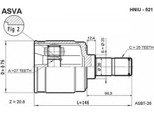 ASVA HNIU-521 jungčių komplektas, kardaninis velenas 
 Ratų pavara -> Sujungimai/komplektas
44310-SB2-300