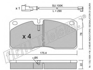 fri.tech. 278.1W stabdžių trinkelių rinkinys, diskinis stabdys 
 Techninės priežiūros dalys -> Papildomas remontas