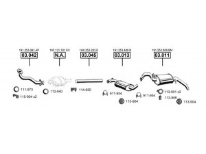 ASMET VA031500 išmetimo sistema 
 Išmetimo sistema -> Išmetimo sistema, visa