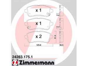 ZIMMERMANN 24283.175.1 stabdžių trinkelių rinkinys, diskinis stabdys 
 Techninės priežiūros dalys -> Papildomas remontas
DFY13328ZA, DFY13329ZA, 5581068L00