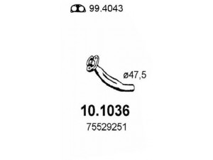 ASSO 10.1036 išleidimo kolektorius 
 Išmetimo sistema -> Išmetimo vamzdžiai
75529251, 95587373, 95610748