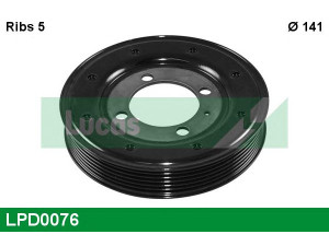 LUCAS ENGINE DRIVE LPD0076 skriemulys, alkūninis velenas 
 Diržinė pavara -> Dirželio skriemulys
5614444, 614426, 97251975, 97361525