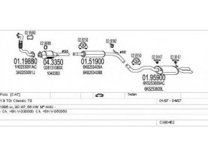 MTS C380452001640 išmetimo sistema 
 Išmetimo sistema -> Išmetimo sistema, visa