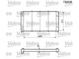 VALEO 732438 radiatorius, variklio aušinimas 
 Aušinimo sistema -> Radiatorius/alyvos aušintuvas -> Radiatorius/dalys
353121253N