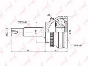LYNXauto CO-7503A jungčių komplektas, kardaninis velenas
43470-29635, 43470-29636, 43470-80064