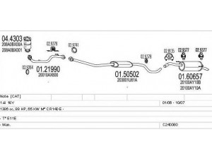 MTS C240080004553 išmetimo sistema 
 Išmetimo sistema -> Išmetimo sistema, visa
