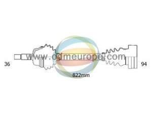 ODM-MULTIPARTS 18-212670 kardaninis velenas 
 Ratų pavara -> Kardaninis velenas
1J0407272DA, 1J0407272AP, 1J0407272BL