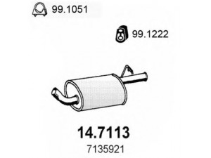 ASSO 14.7113 galinis duslintuvas 
 Išmetimo sistema -> Duslintuvas
7135921, 7228688