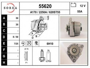 EAI 55620 kintamosios srovės generatorius 
 Elektros įranga -> Kint. sr. generatorius/dalys -> Kintamosios srovės generatorius
12311277223, 12311277247, 12311362077
